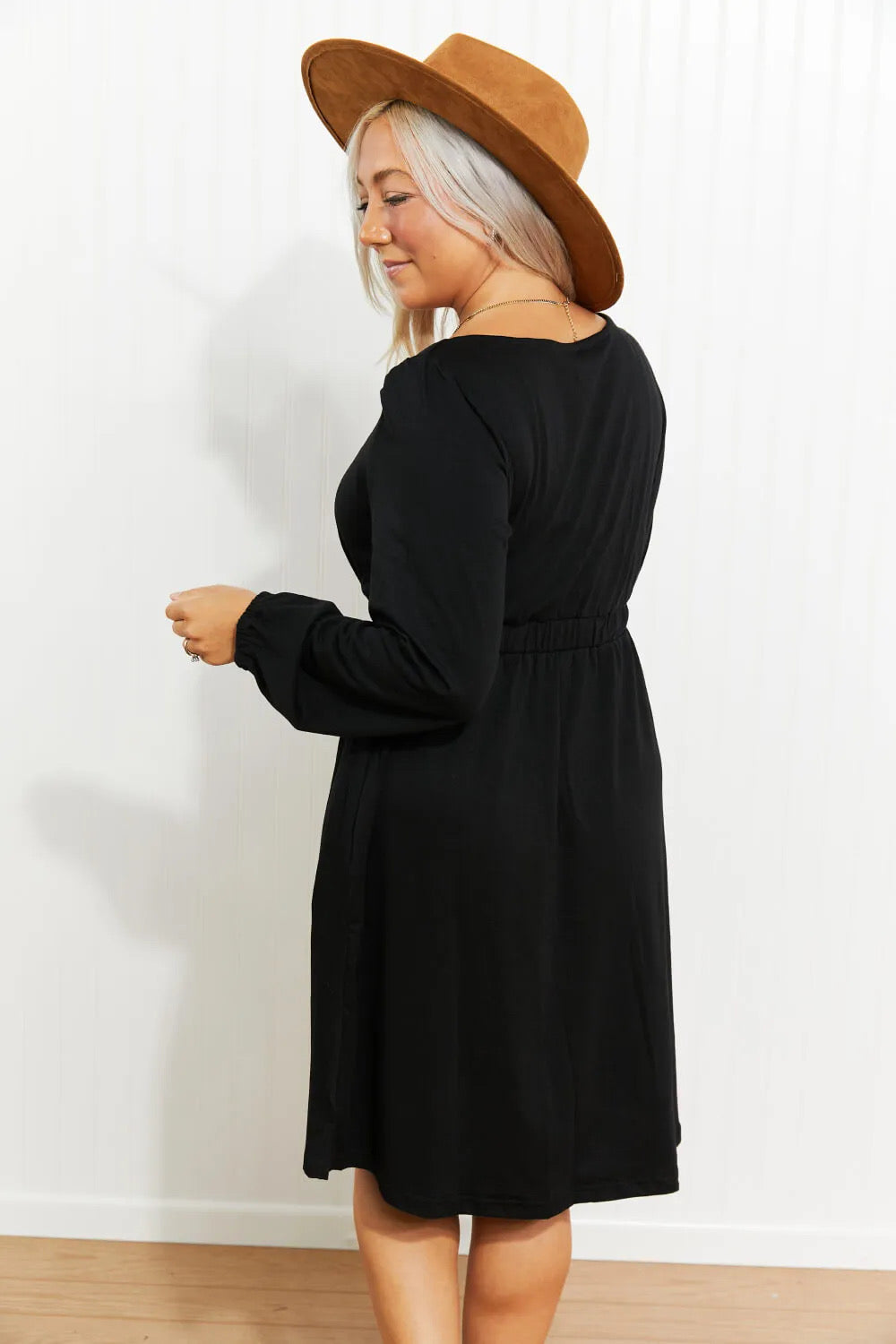 Scoop Neck Empire Waist Long Sleeve Mini Dress Fashion Flare Boutique Scoop Neck Empire Waist Long Sleeve Mini Dress Fashion Flare Boutique