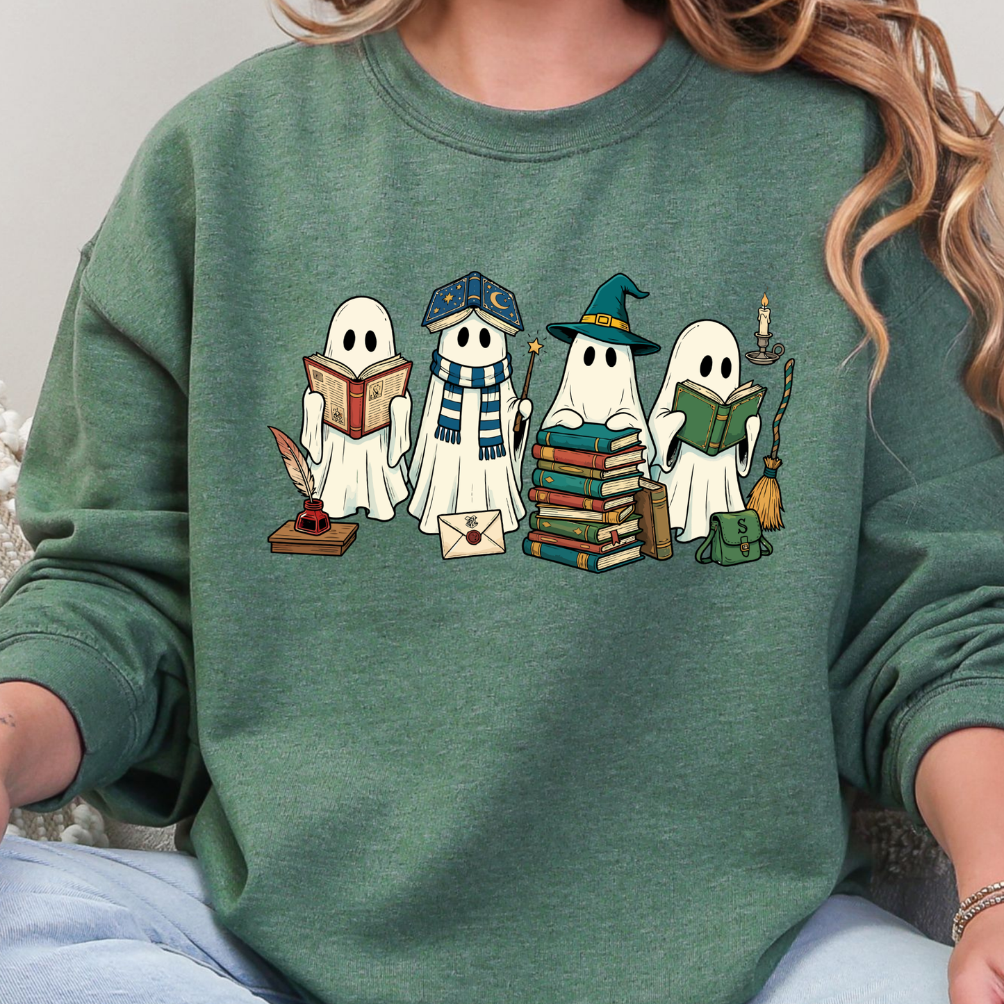 Ghosts Reading Books Graphic Tee or Sweatshirt