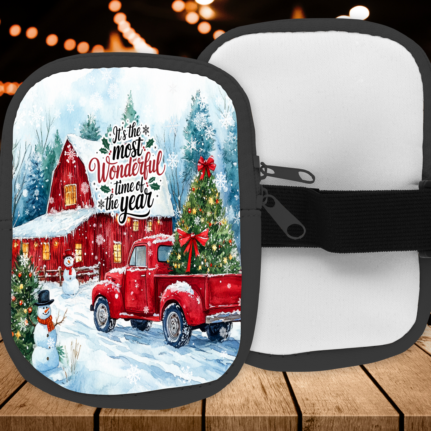 Rustic Holiday Barn Pouch/Bag For 40oz Tumbler