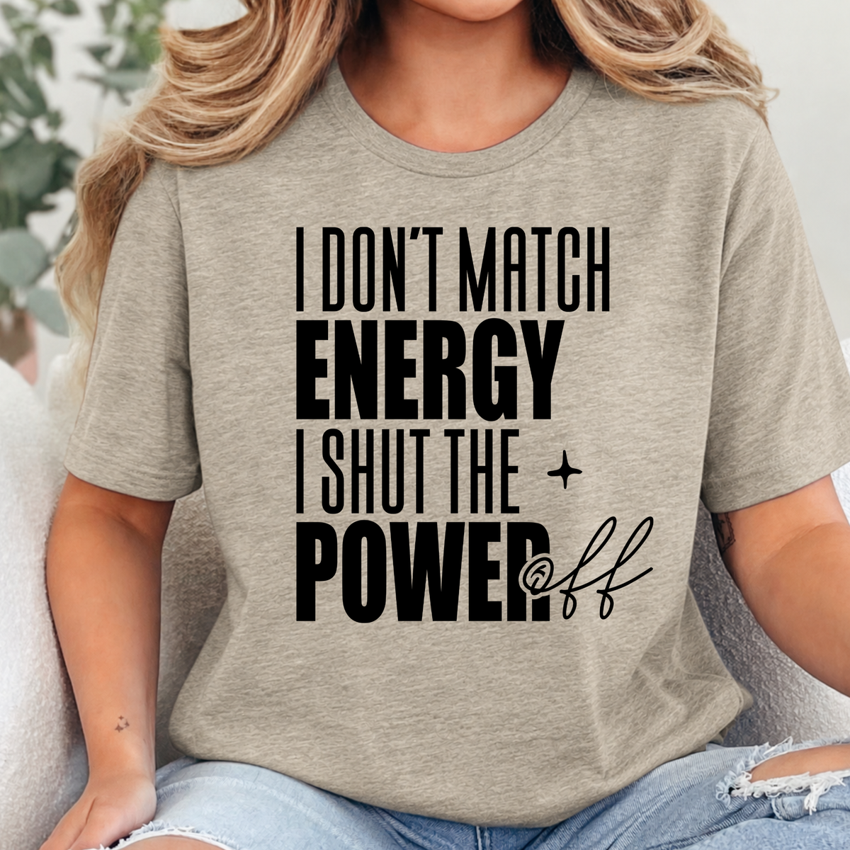 Shut the Power Off Words Graphic Tee