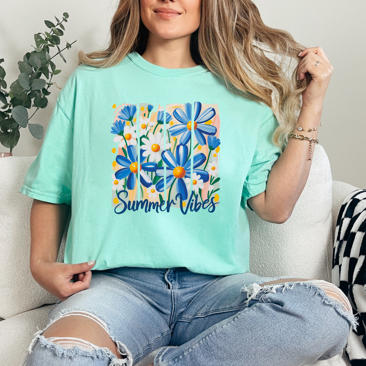 Floral Summer Vibes Graphic Tee