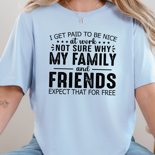 Paid to Be Nice at Work Graphic Tee
