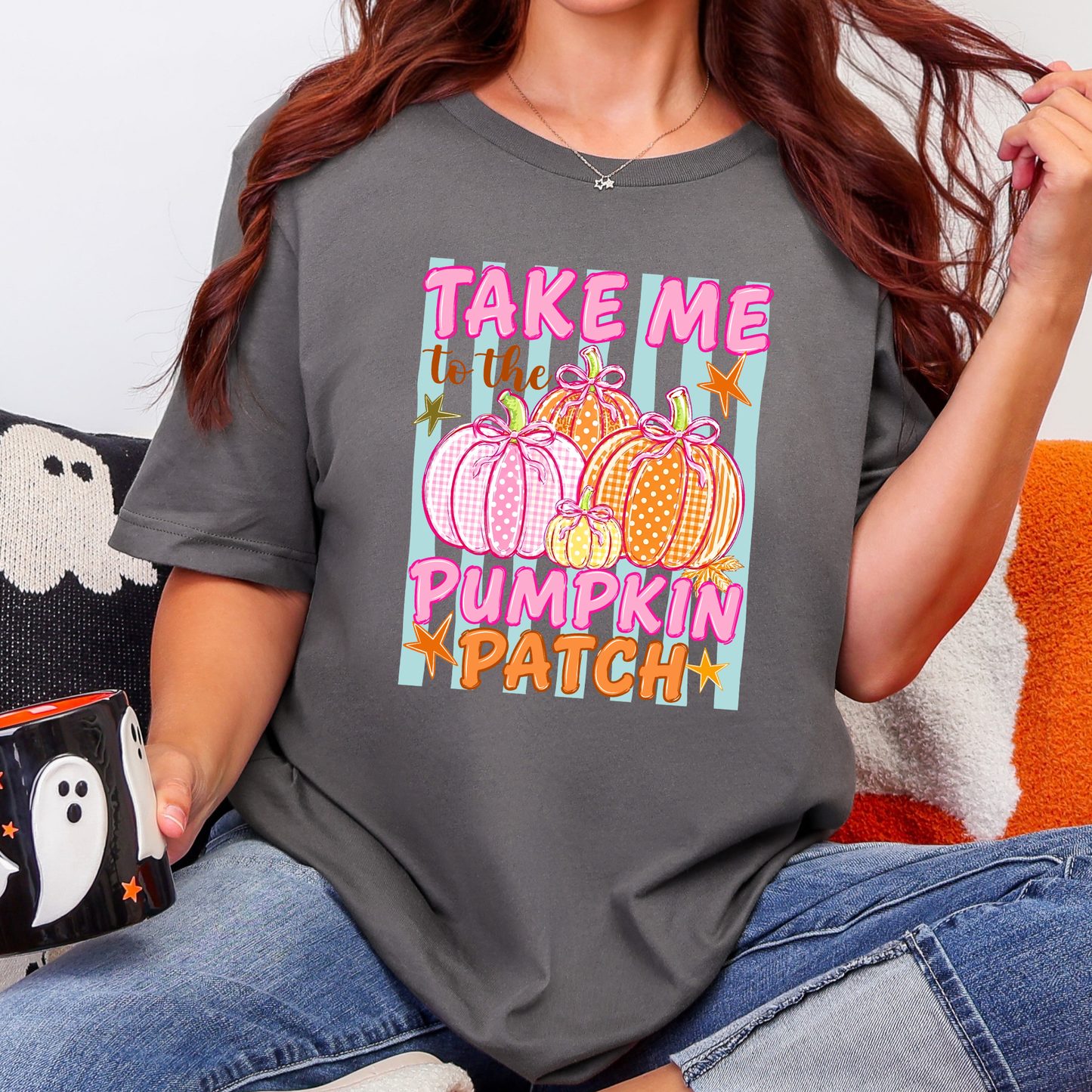 Pumpkin Patch Stripes Graphic Tee