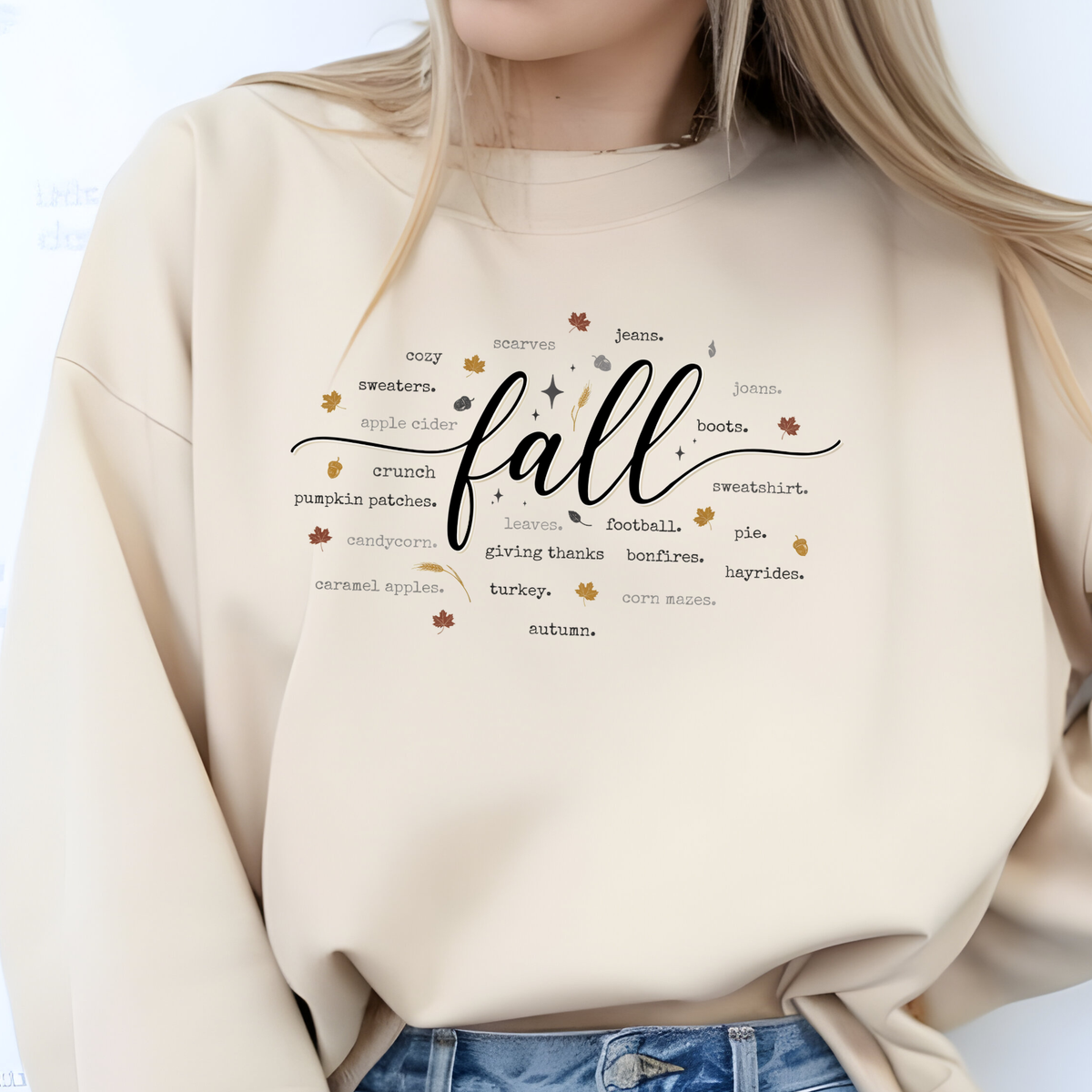 Cozy Fall Words Graphic Sweatshirt