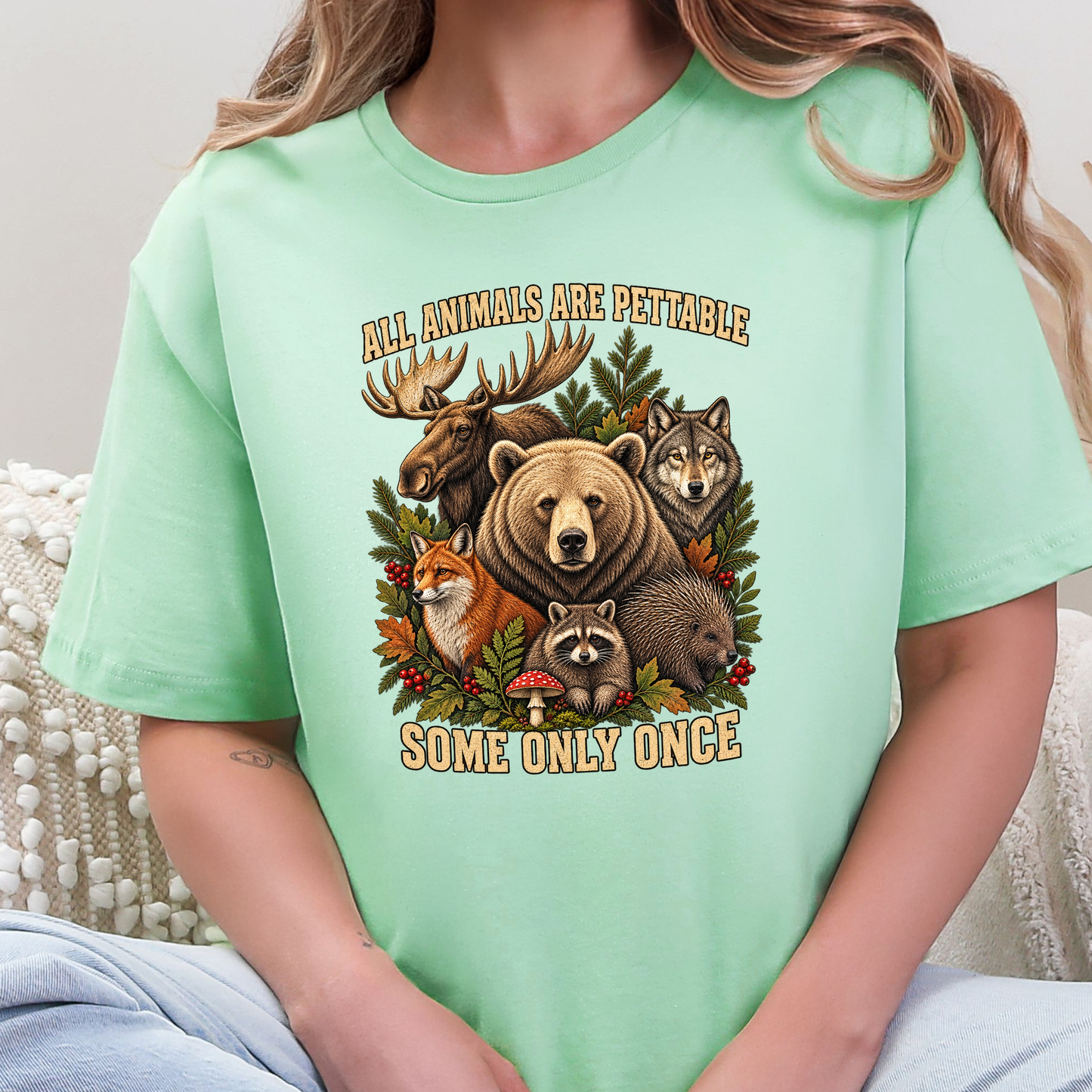 Animals Pettable Only Once Graphic Tee