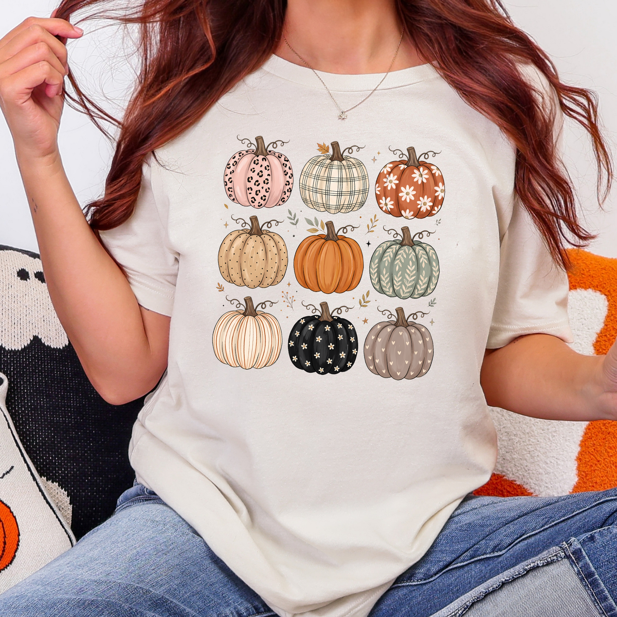 Pumpkin Grid Graphic Tee