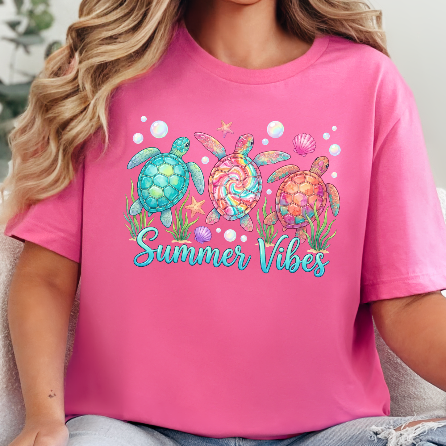 Summer Vibes Sea Turtles Graphic Tee