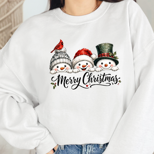 Christmas Snowman Trio Graphic Sweatshirt