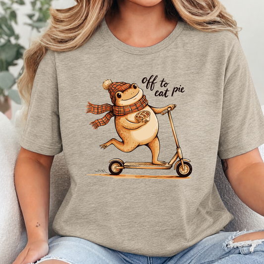 Off To Eat Pie Frog Graphic Tee