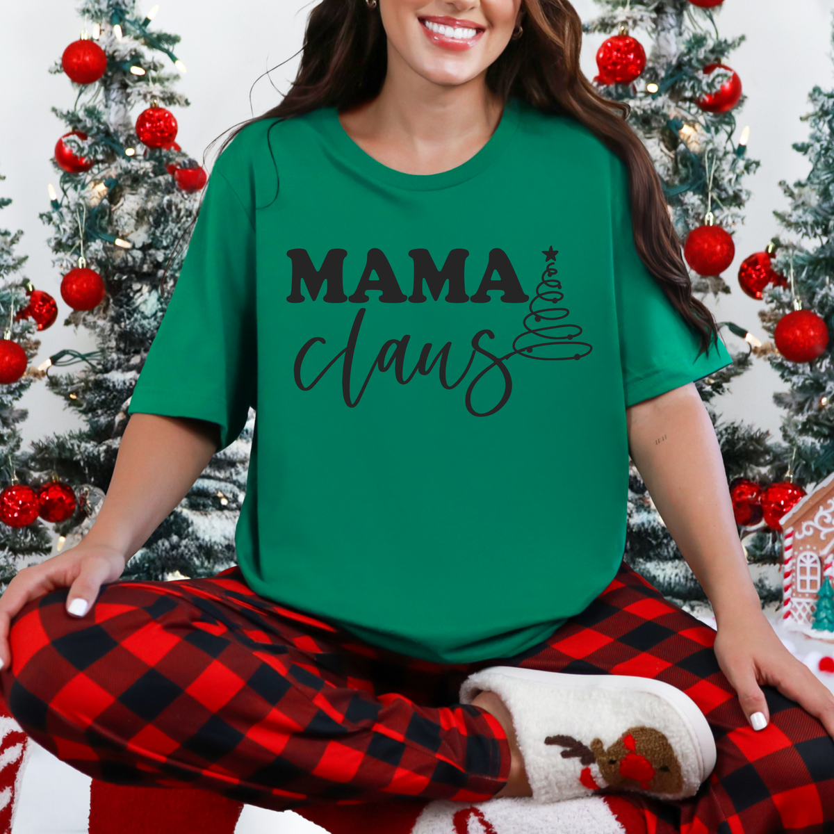 Mama Claus Black Graphic Tee