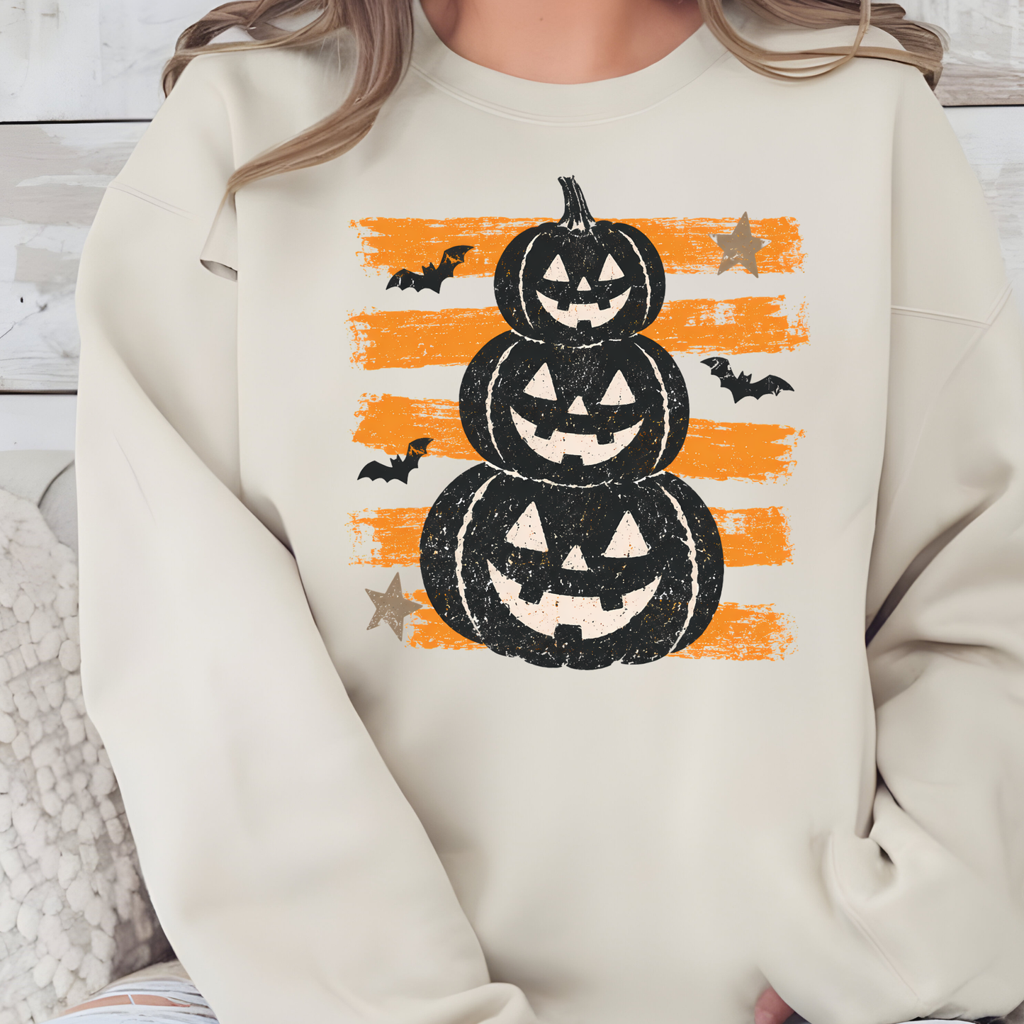 Retro Vintage Halloween Pumpkin Graphic Sweatshirt