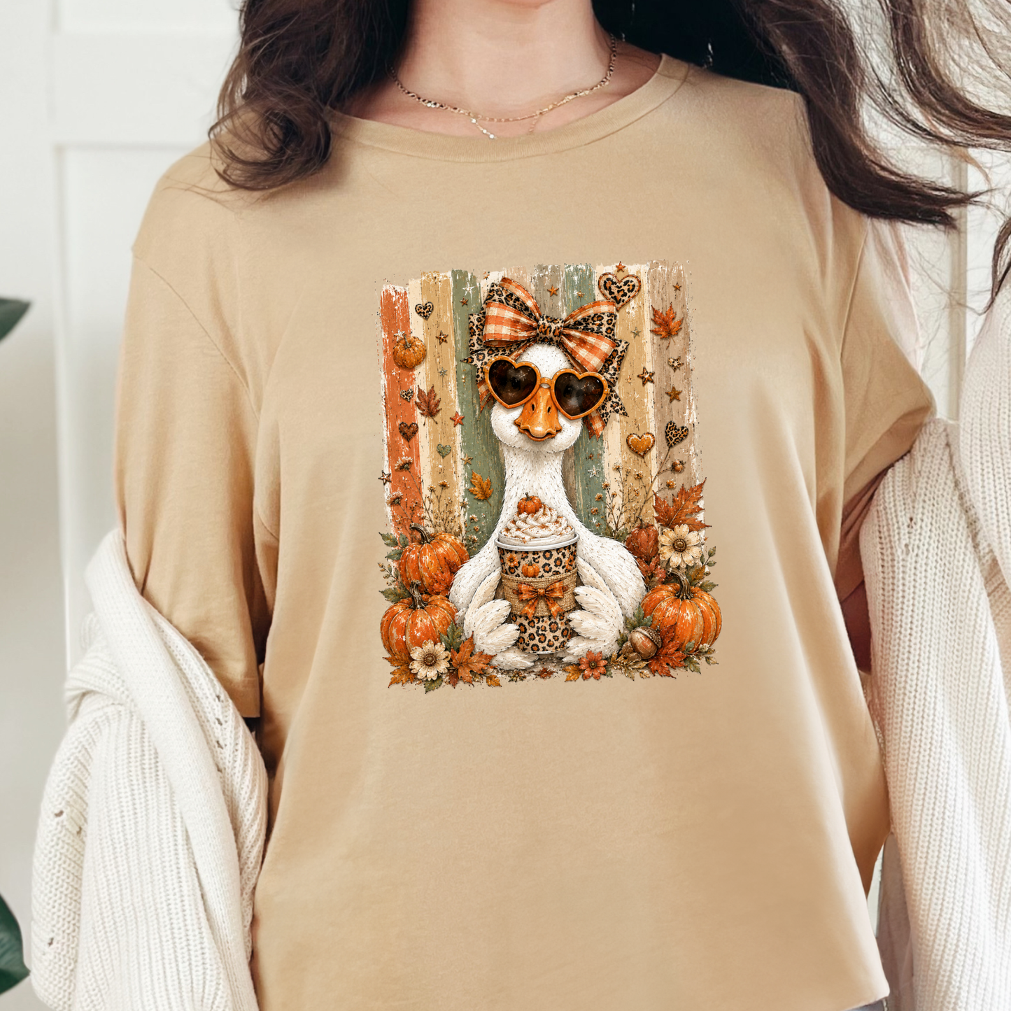 Preppy Fall Goose Graphic Tee