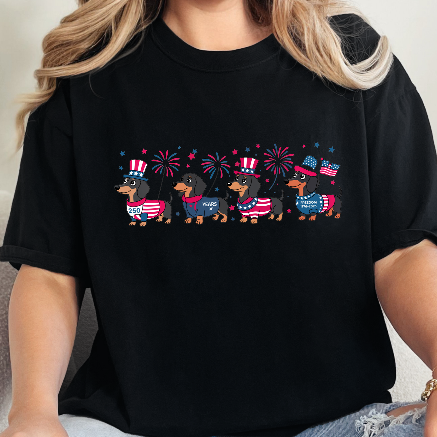 Patriotic Dachshund Graphic Tee