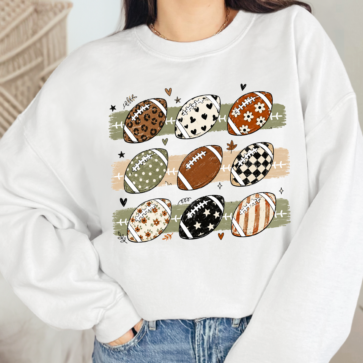 Football Grid Graphic Sweatshirt