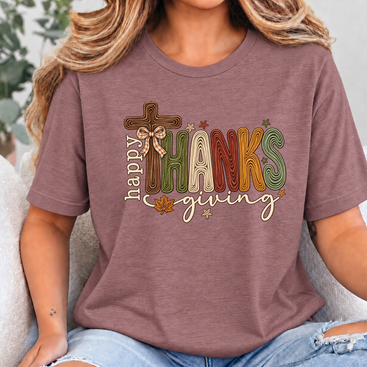 Happy Thanksgiving Outline Graphic Tee