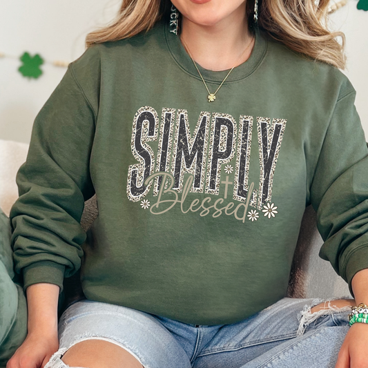Simply Blessed Camo Graphic Sweatshirt