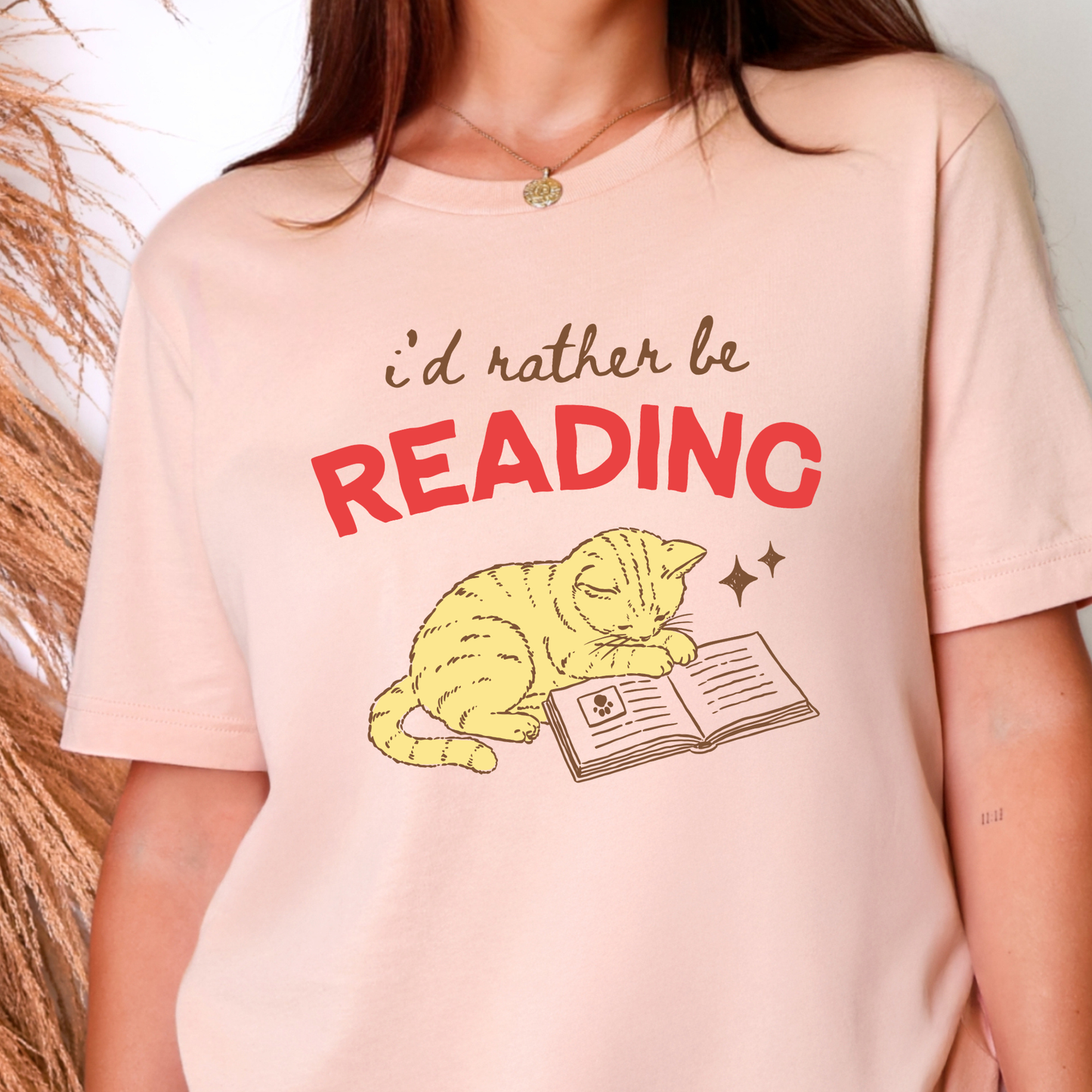 I'd Rather Be Reading Cat Graphic Tee