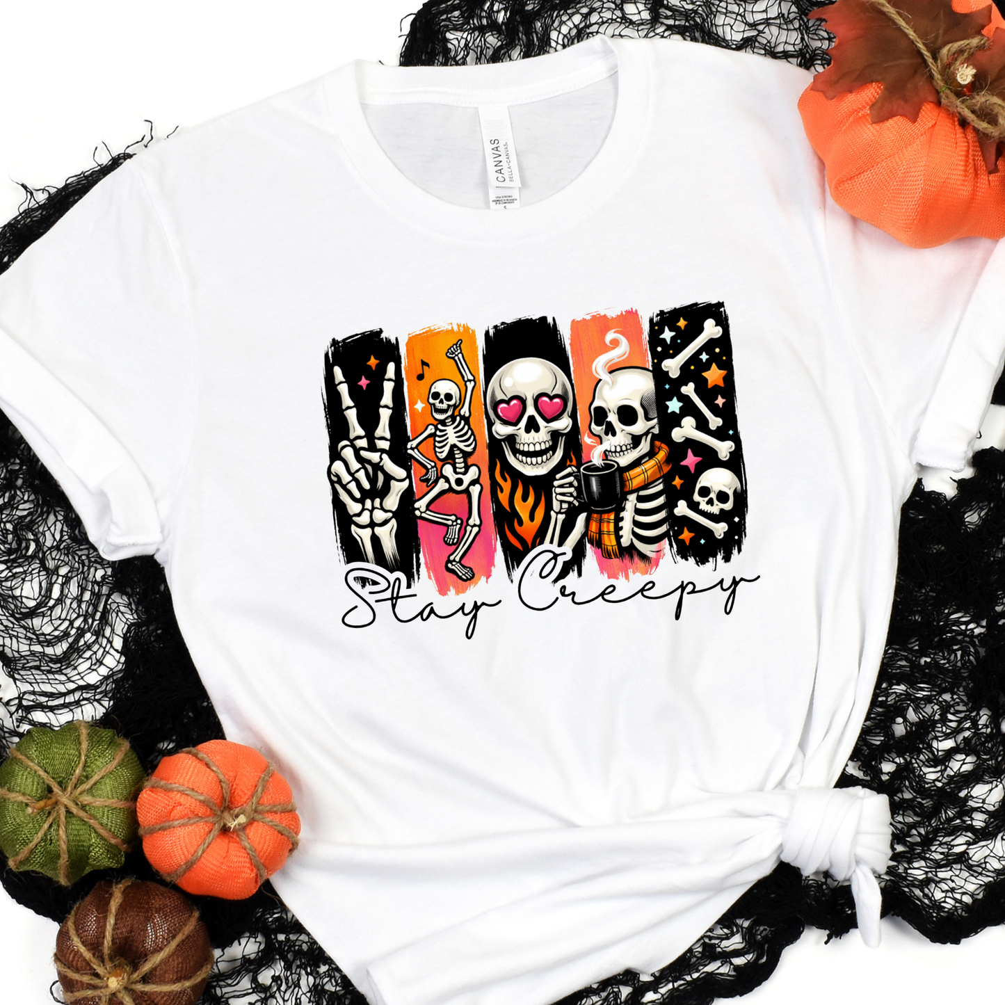 Halloween Stay Creepy Skull Graphic Tee