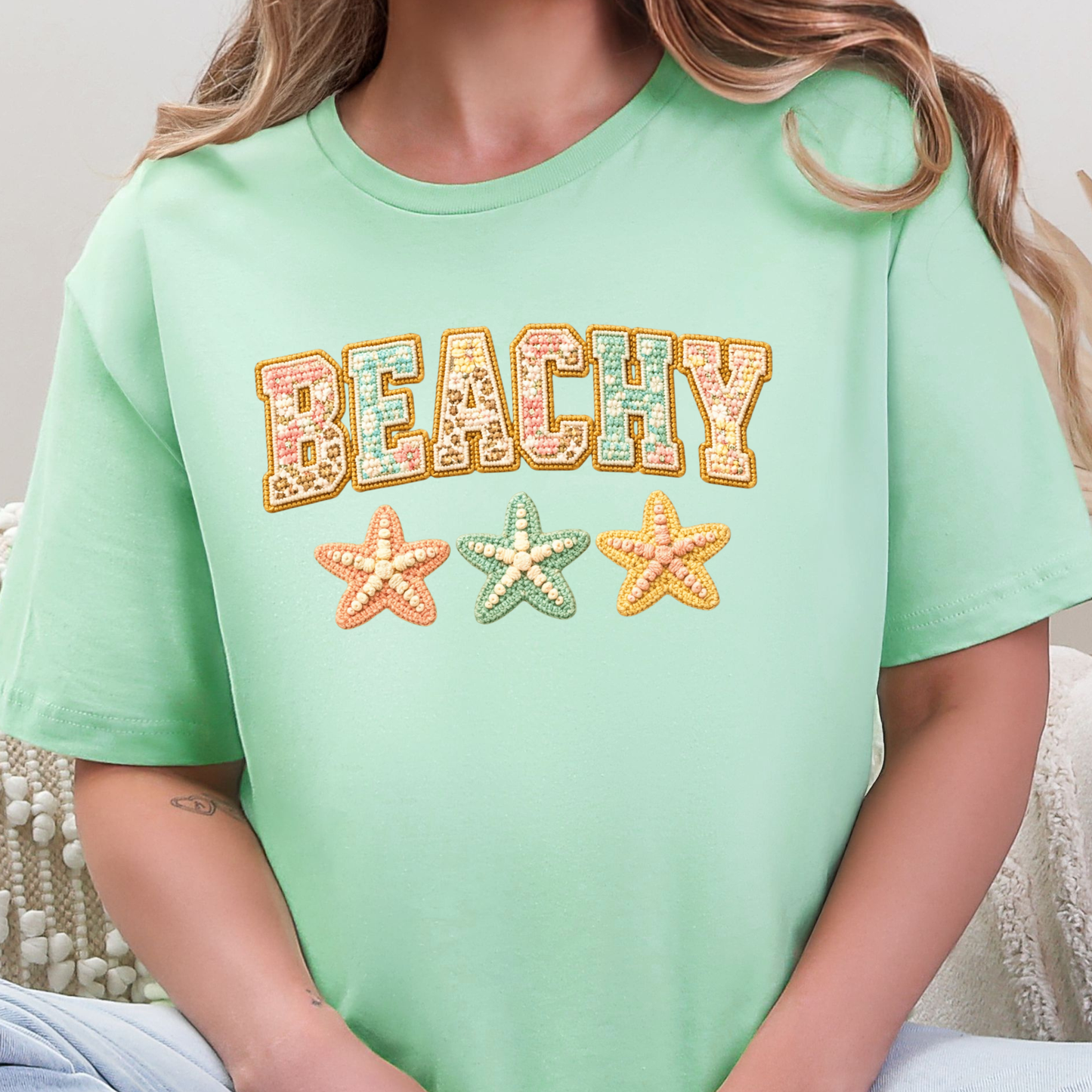 Beachy Floral Patchwork Graphic Tee