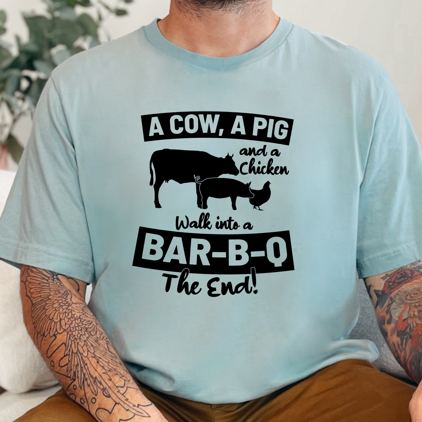 Cow, Pig & Chicken Bar B Q Graphic Tee