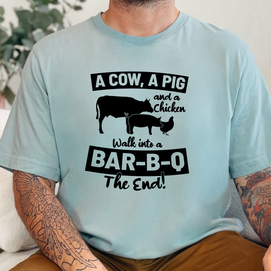 Cow, Pig & Chicken Bar B Q Graphic Tee
