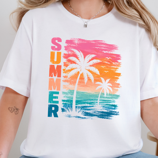Summer Beach Sunset Graphic Tee