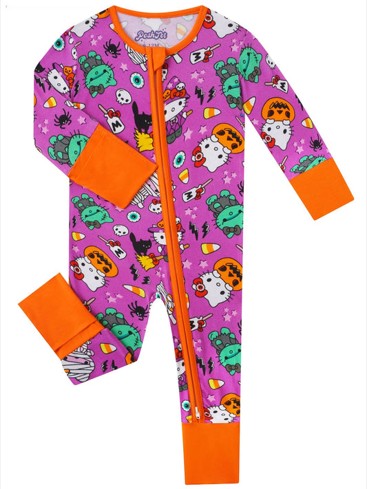 PoshTOT Sanrio Hello Kitty Milk Bamboo Baby Convertible Zippy Romper