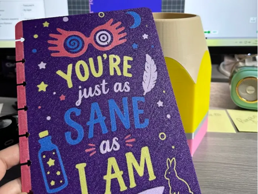 JUST AS SANE NOTEBOOK- 3D PRINTED REFILLABLE NOTEBOOK