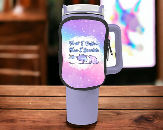 First I Coffee Then I Sparkle Zippered Pouch/Bag For 40oz Tumbler