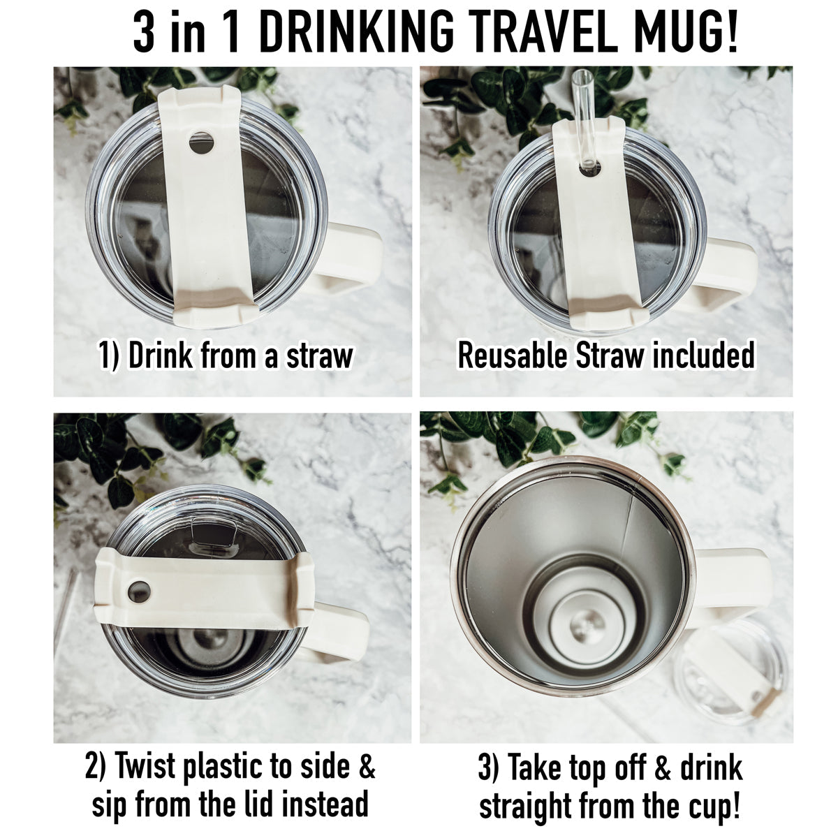 Insulated 40oz Travel Tumbler Mom Says The F Word Handle Lid Straw Gift