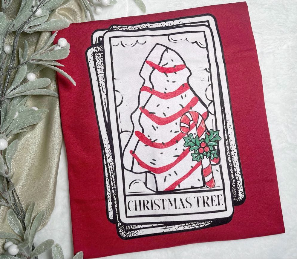 Christmas Tree Cake Card Graphic Tee