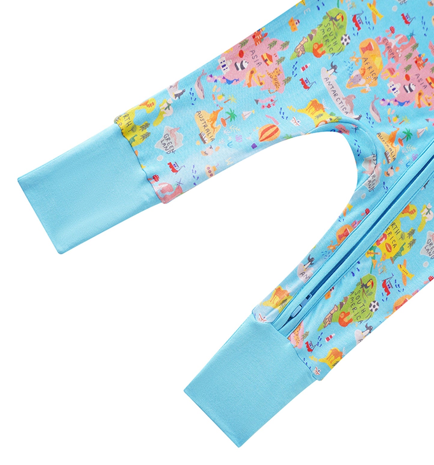 PoshTOT World Map Bamboo Baby Convertible Zippy Romper