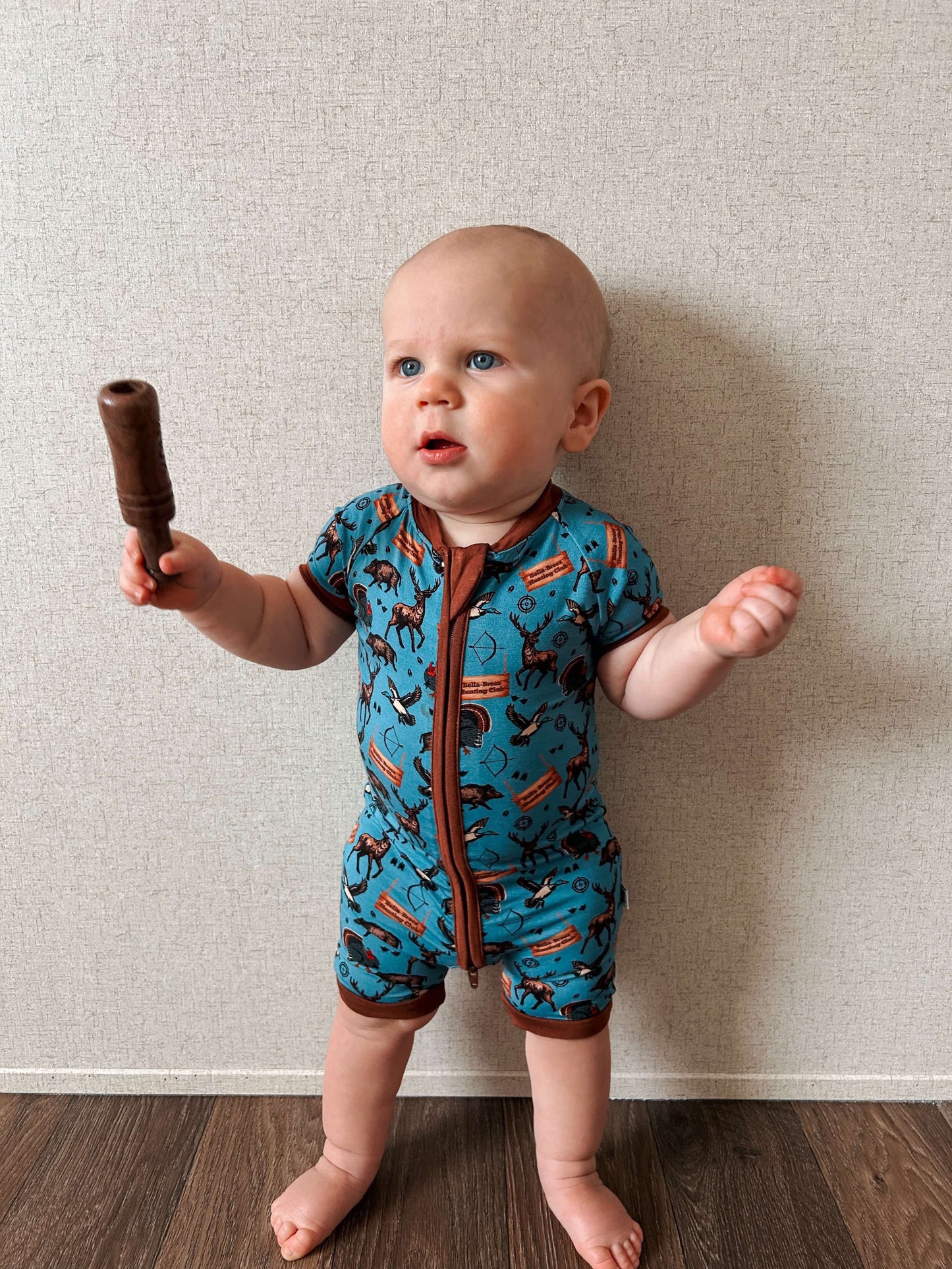 BLUE Bella-Breez Hunting Club Bamboo Shortie Romper