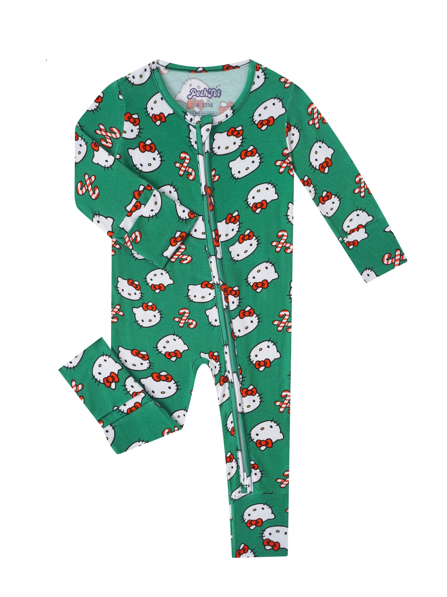 PoshTOT Sanrio Hello Kitty Green Bamboo Baby Convertible Zippy Romper