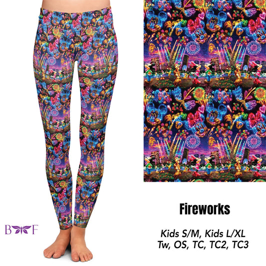 Fireworks Leggings, Capris, and shorts with pockets