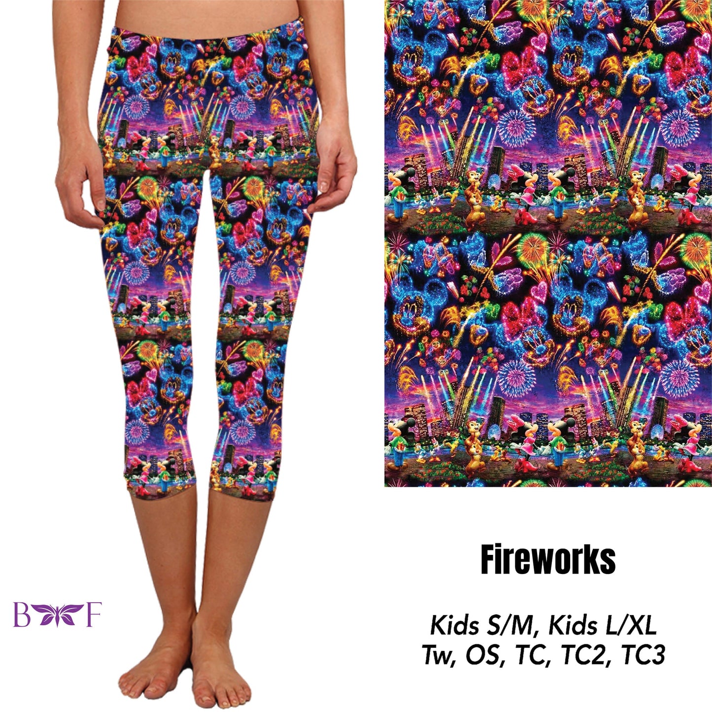 Fireworks Leggings, Capris, and shorts with pockets