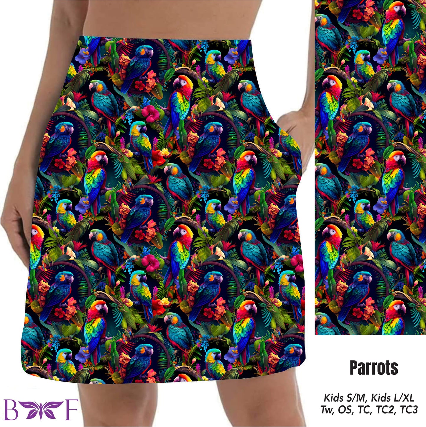 Tropical Parrot Skort