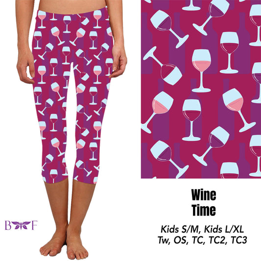 Wine Time Leggings and Capris with pockets