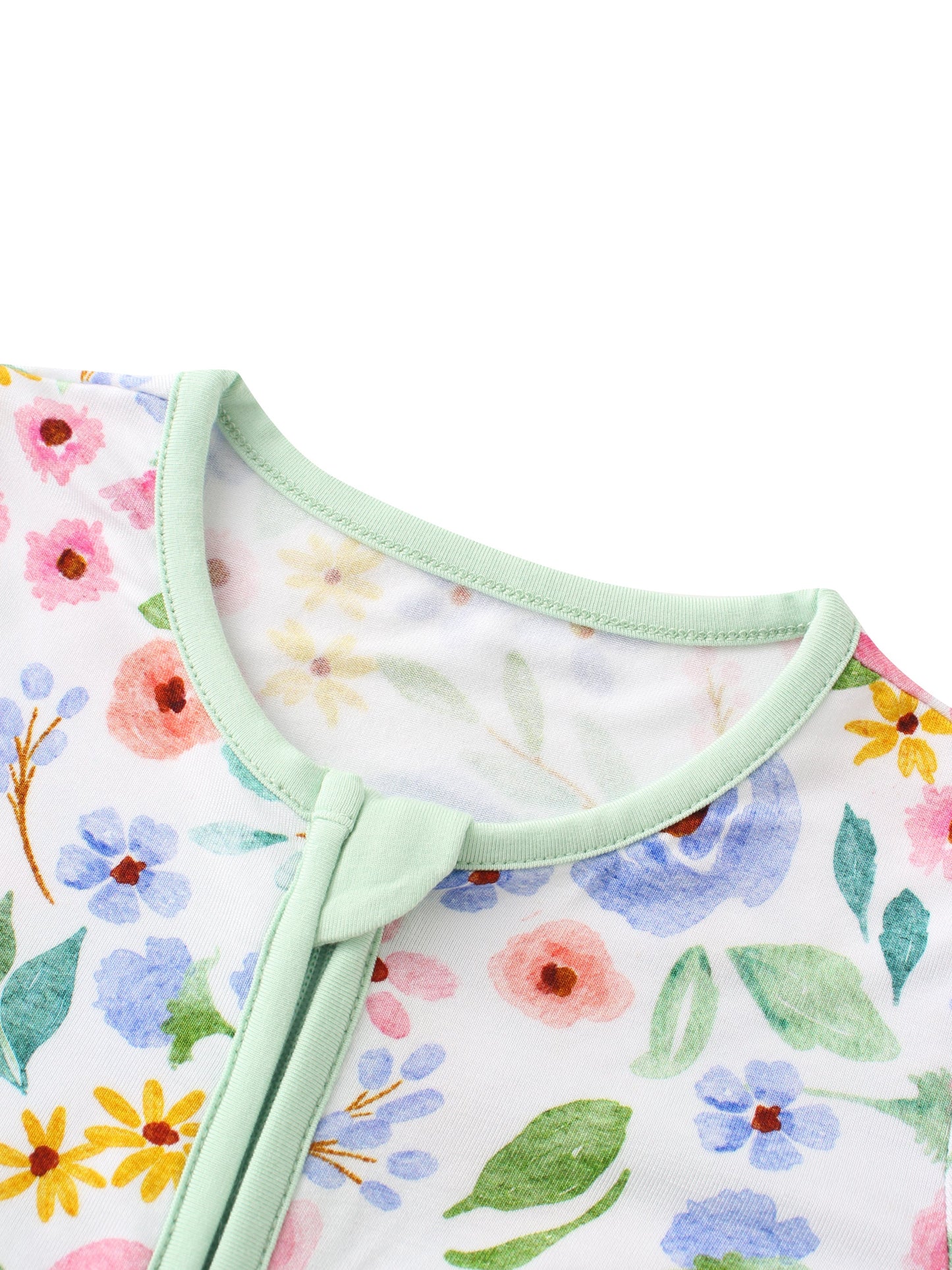 PoshTOT Ink Flower Bamboo Baby Convertible Zippy Romper