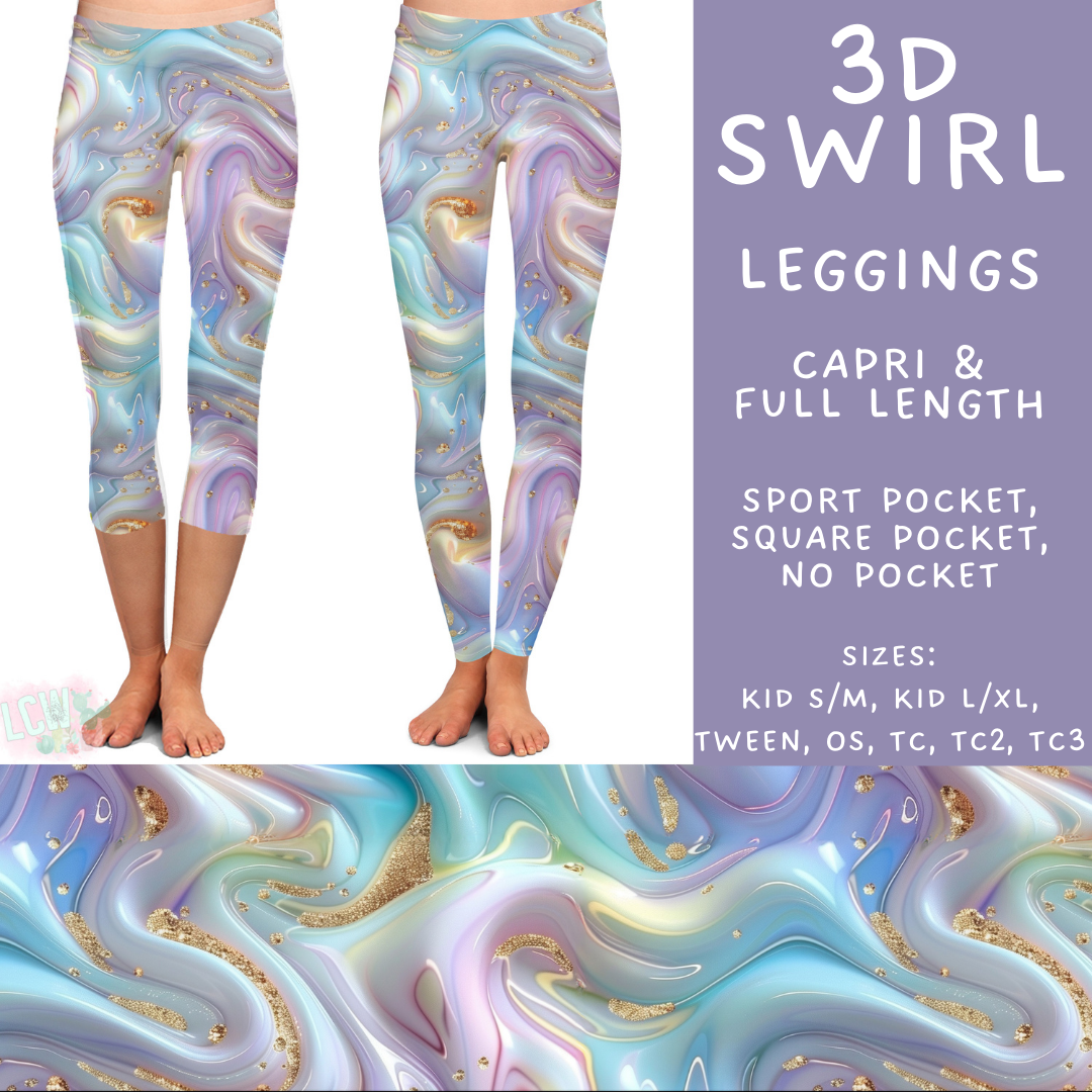 Batch #499 - Fun Run 20 - Closes 3/4 - ETA early May - 3D Swirl Full and Capri Length Leggings