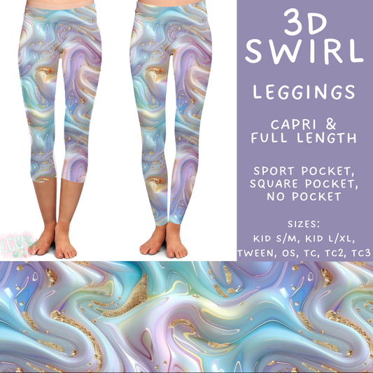 Batch #499 - Fun Run 20 - Closes 3/4 - ETA early May - 3D Swirl Full and Capri Length Leggings