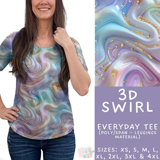 Batch #499 - Fun Run 20 - Closes 3/4 - ETA early May - 3D Swirl Everyday Tee