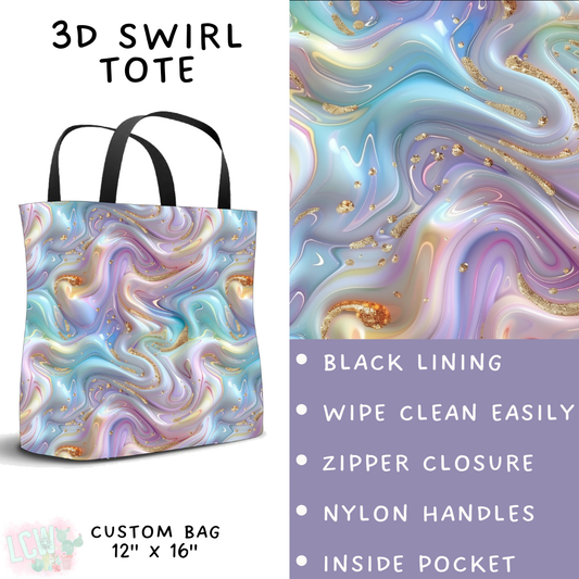 Batch #499 - Fun Run 20 - Closes 3/4 - ETA early May - 3D Swirl Tote