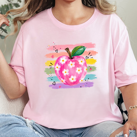 Teacher Watercolor Apple Graphic Tee
