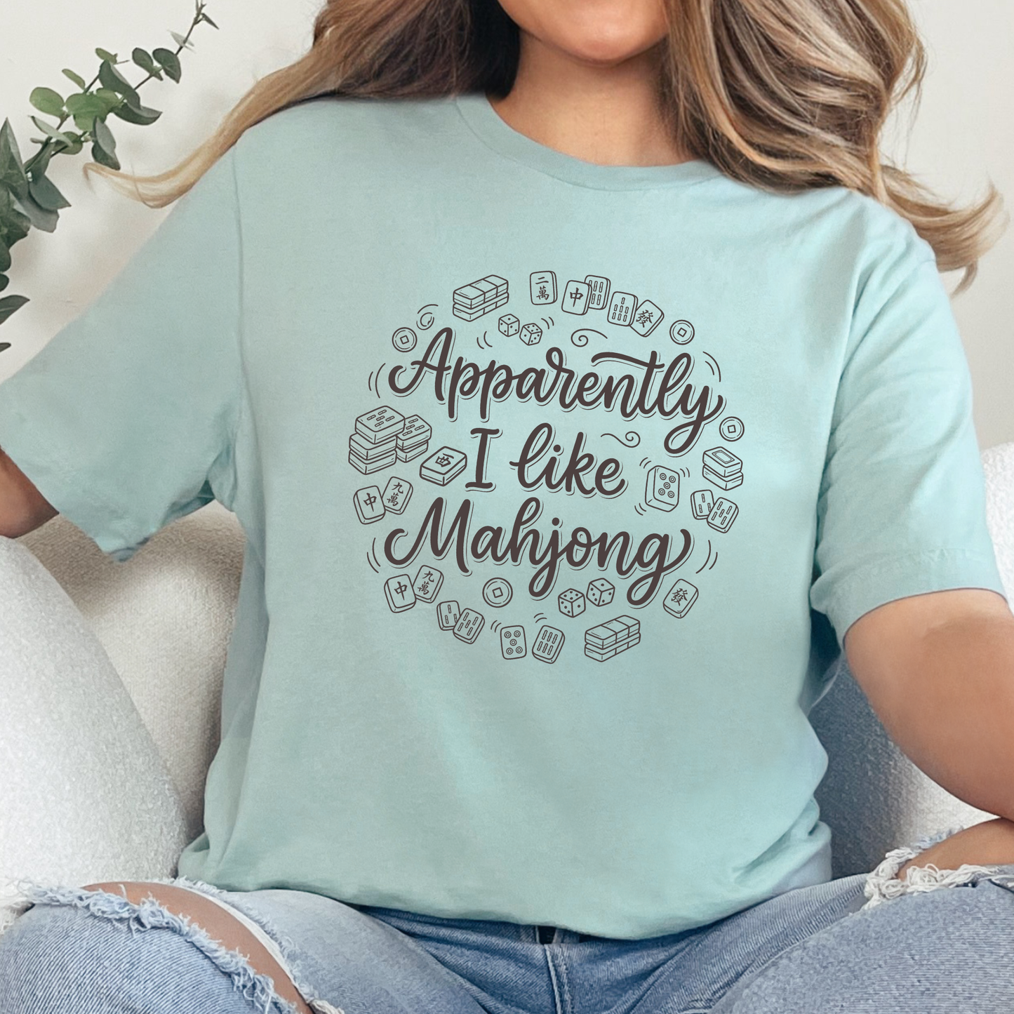 Apparently I Like Mahjong Graphic Tee