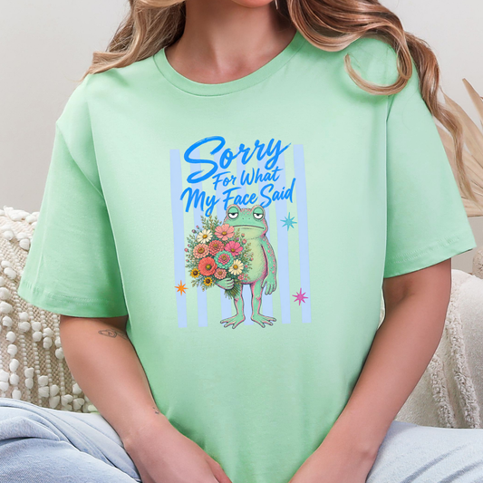 Frog Sorry for What My Face Said Graphic Tee