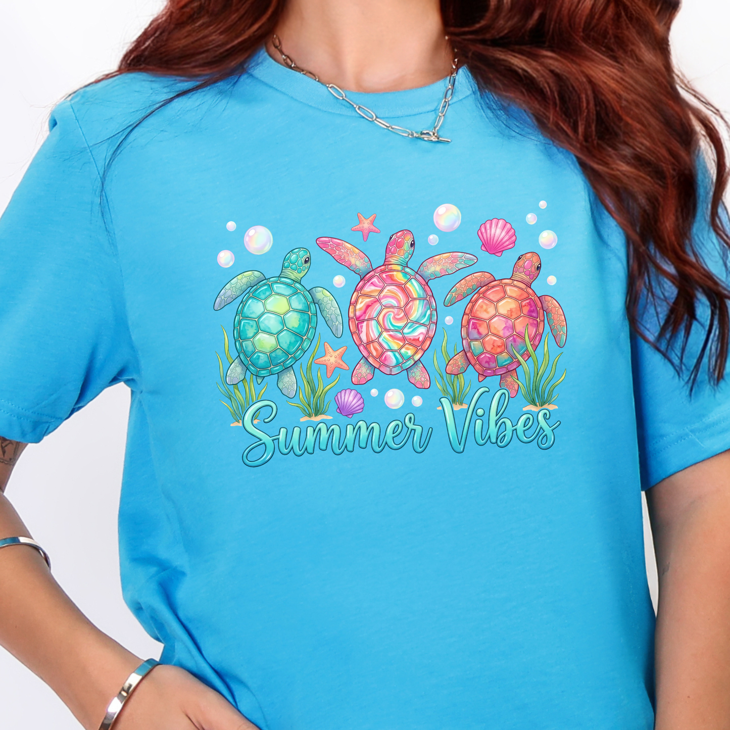 Summer Vibes Sea Turtles Graphic Tee