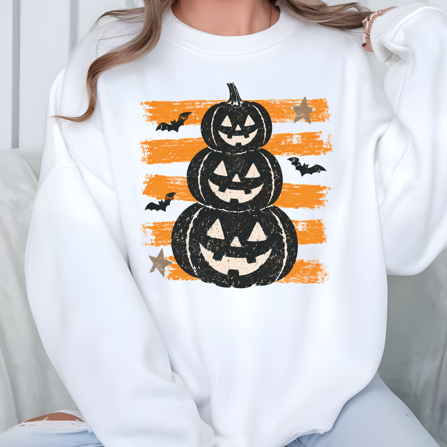 Retro Vintage Halloween Pumpkin Graphic Sweatshirt