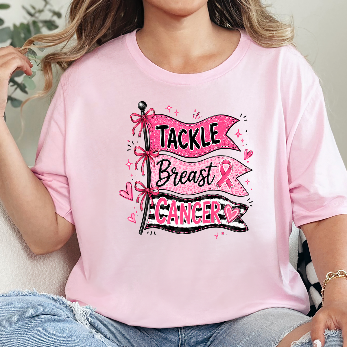 Tackle Breast Cancer Graphic Tee or Sweatshirt