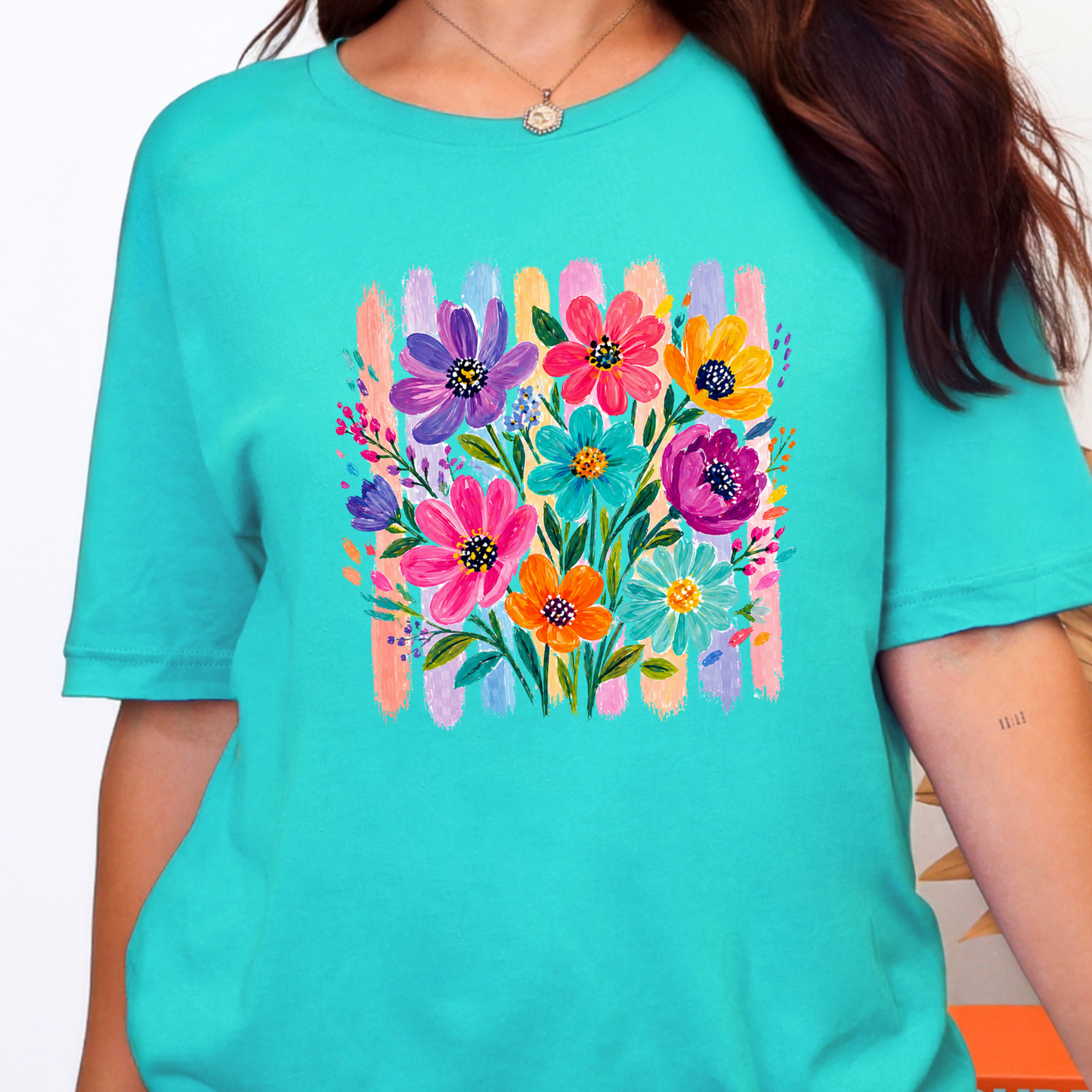Boho Floral Brushstroke Graphic Tee